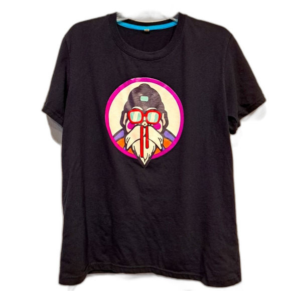 Master Roshi Black T-shirt Dragon Ball Graphic Tee Unisex XXL see measurements - Picture 1 of 6